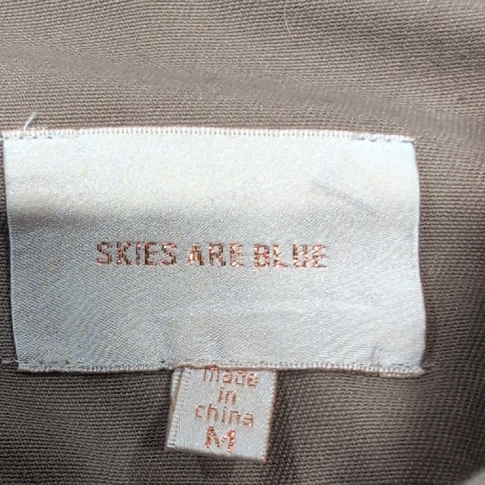 Skies Are Blue Utility Parka Jacket w/ Hood & Floral Print Sleeves (M) - Picture 2 of 6